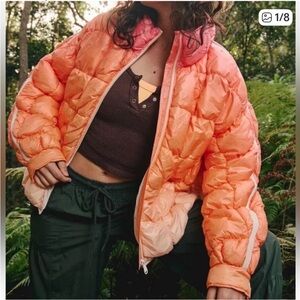 FP Movement by Free People Vibrant Orange and Pink Puffer Jacket